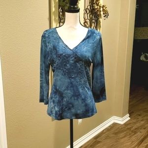Dress Barn-Teal Top-Shirt-Medium